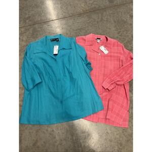 NWT Maggie Barnes Button Up Blouse 2 Piece Lot 20W
